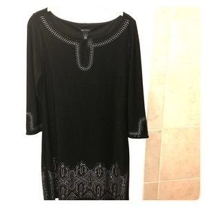 Metal accented sheath dress by Black and White